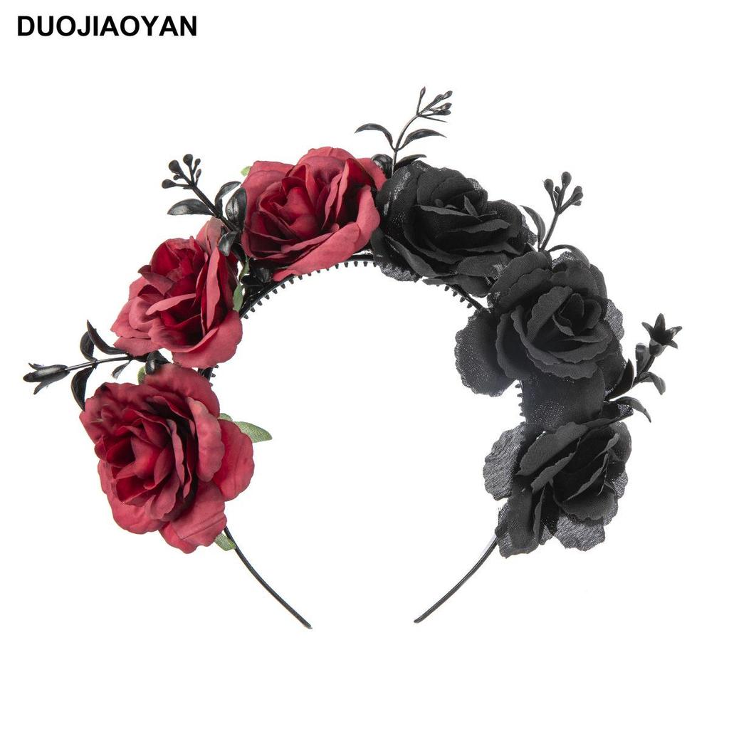 Halloween Flower Headband with Spider for Cosplay or Makeup Party