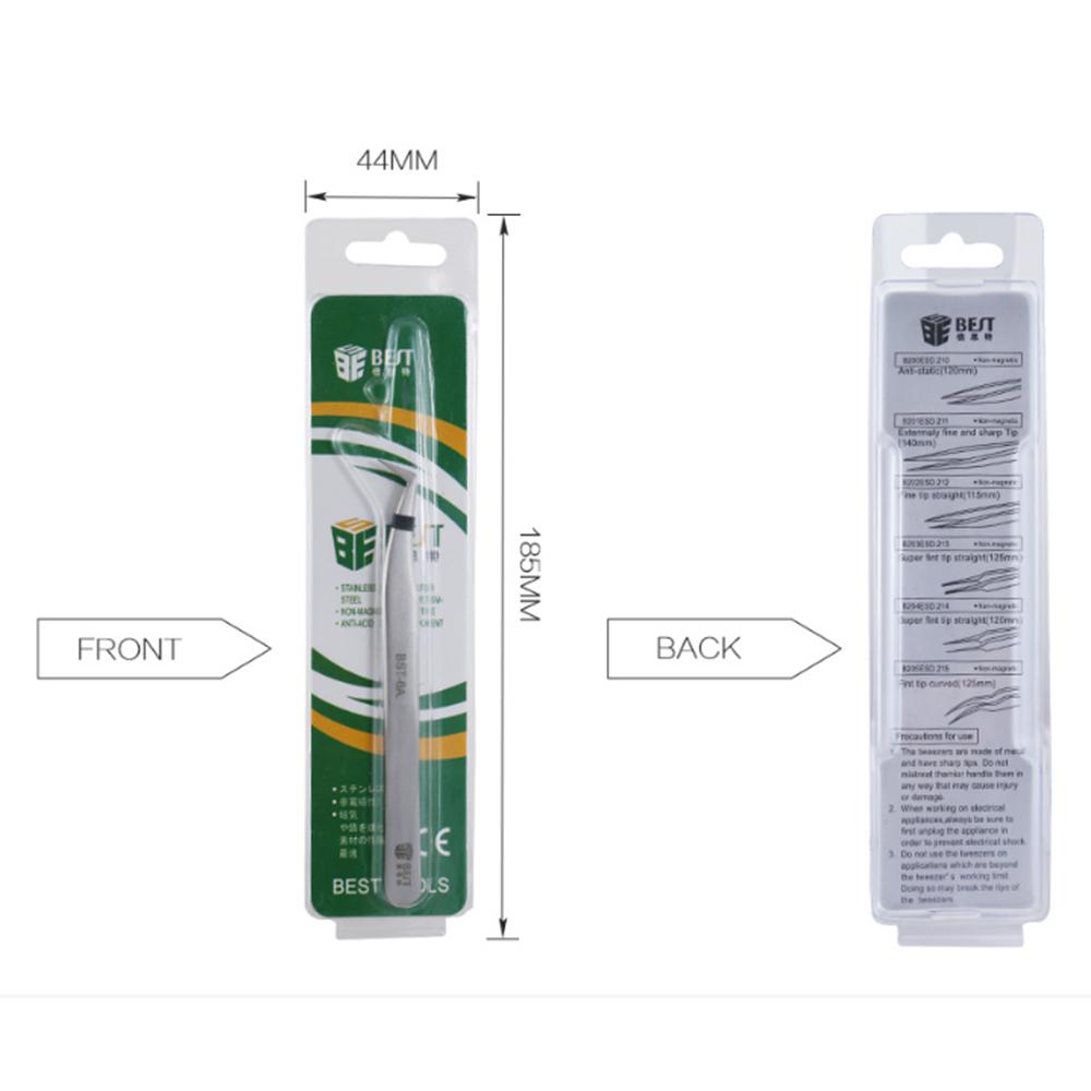 

BEST BST-6A Stainless Steel Curved Angled Tweezers for Electronic Repairing Type A