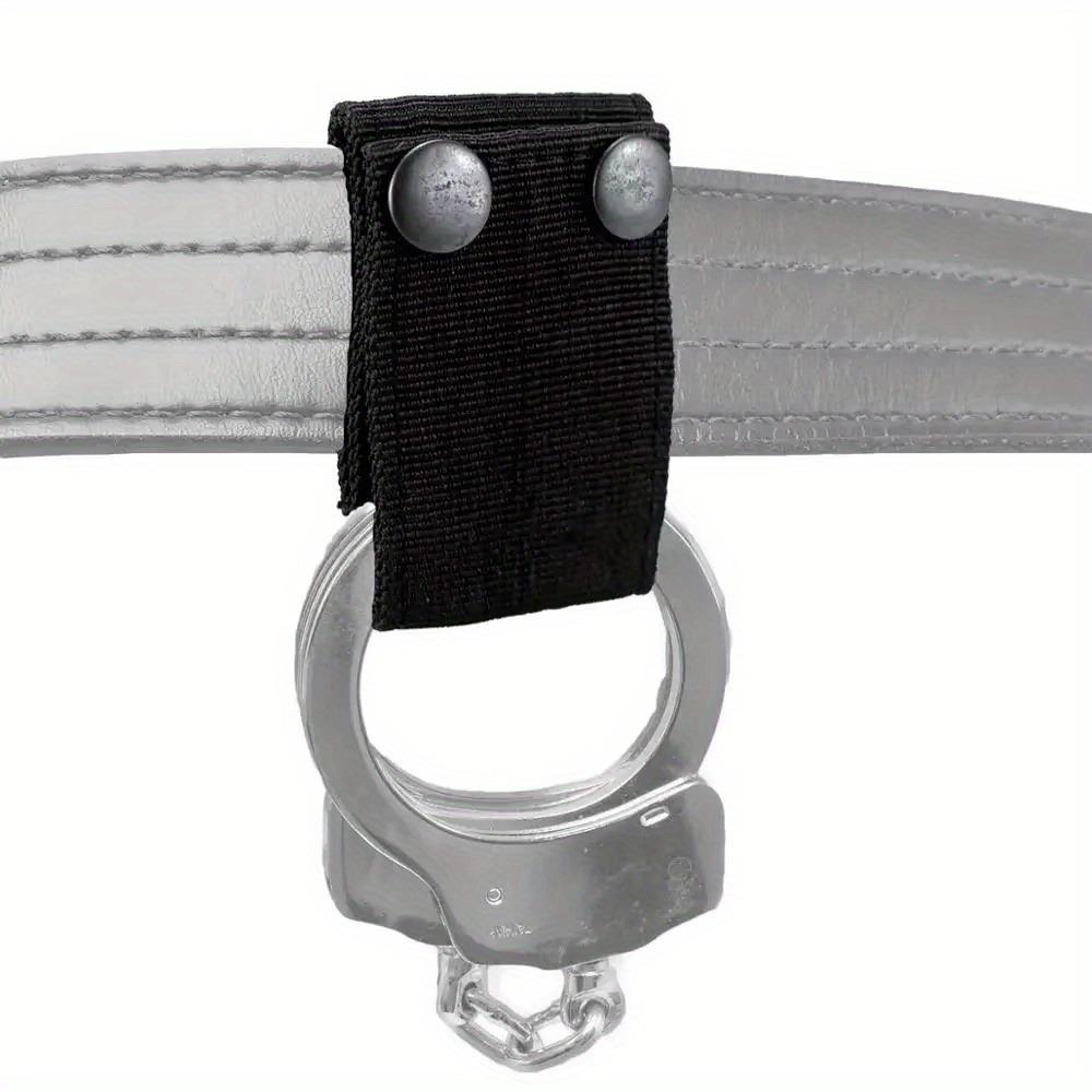2Pcs Universal Tactical Handcuff Case Handcuffs Lanyard Strap Belt Police Shackle Holster Quick Release Safety Snap Closure Pouch