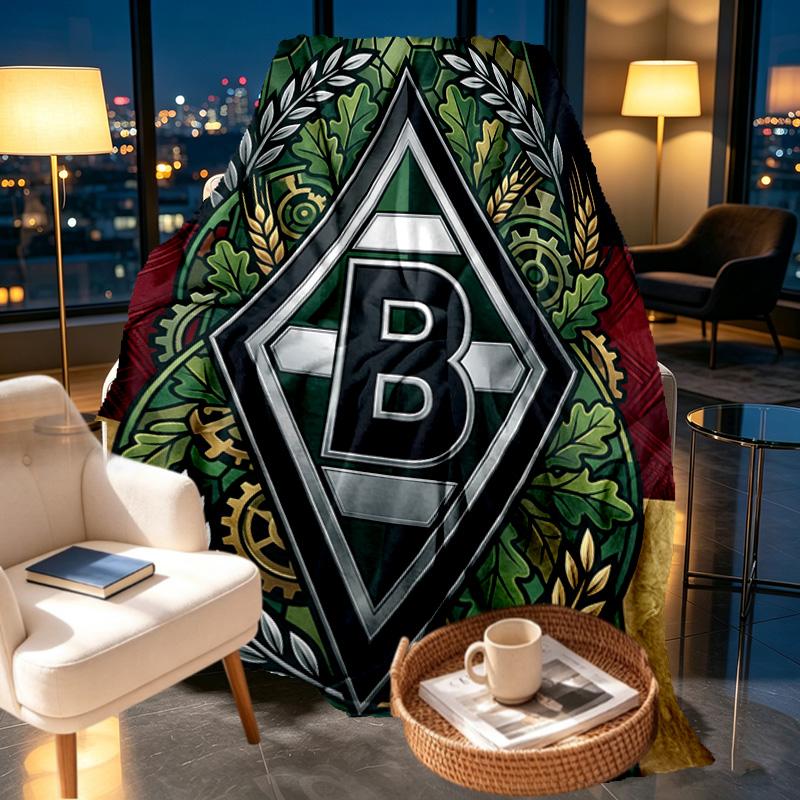Borussia Mönchengladbach Print Decke - Weich & Bequem, für Schlafzimmer, Reisen, Sofa, Heimdekoration - Geburtstags-Weihnachtsgeschenk für Freund