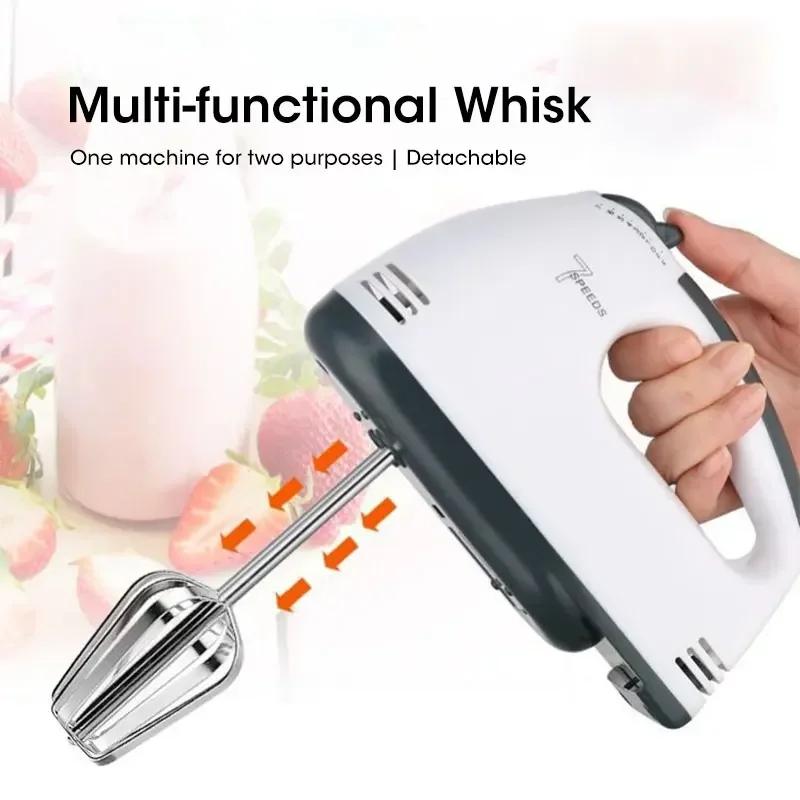 High Power Handheld Electric Mixer Multifunction Egg Beater for Whisking Egg White Cream Dough Home Kitchen Baking Tool