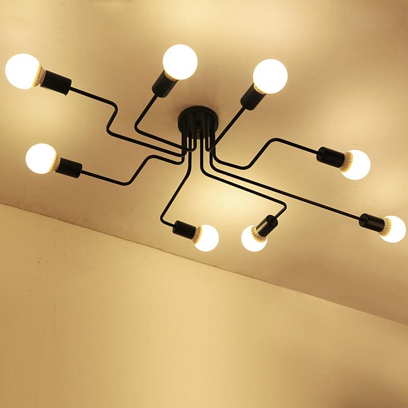 Modern LED Pendant Light Minimalist Iron Multi Head Line Lamp For Bedroom Living Room Study Coffee Shop Bar Indoor Decor Fixture