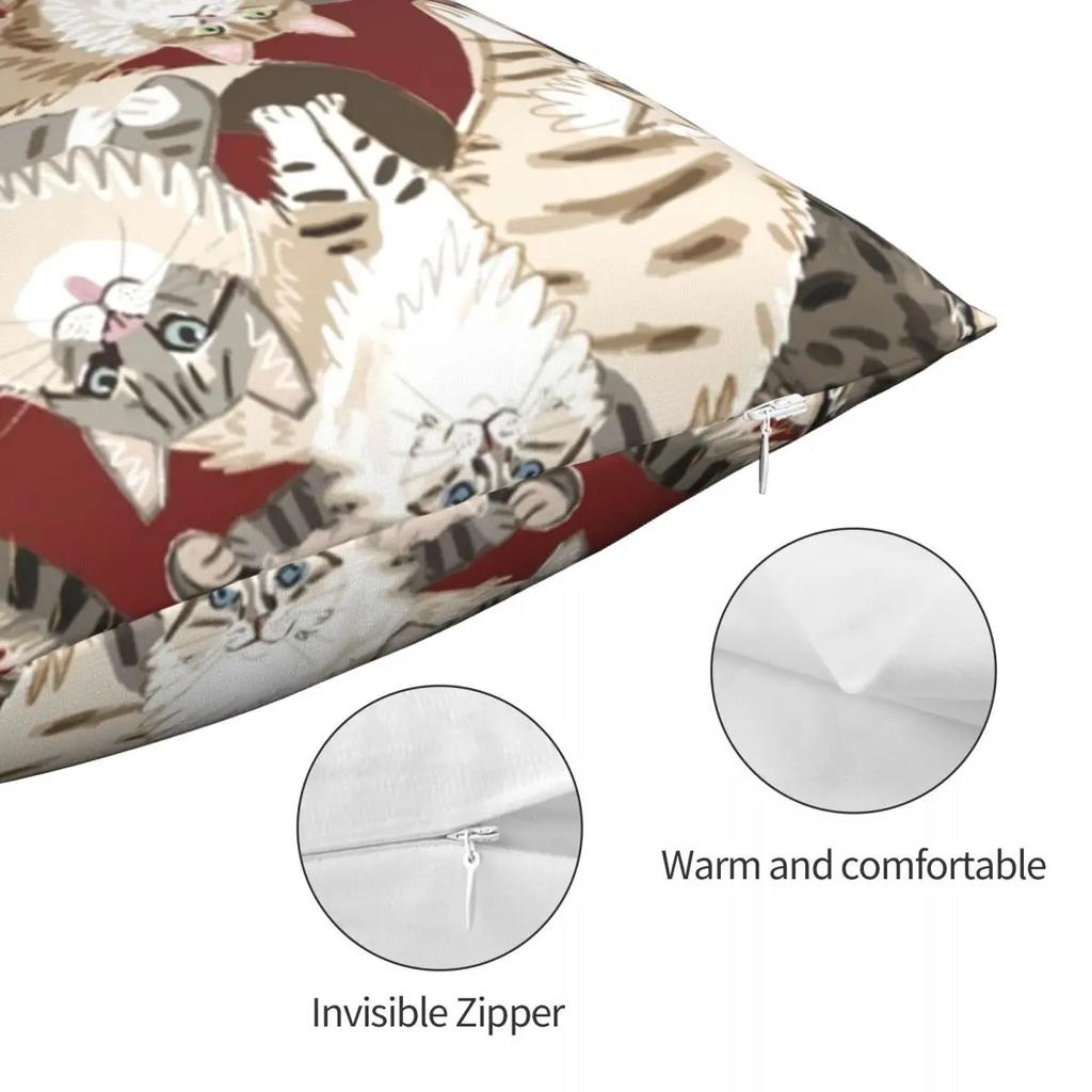Cat Paradise Cute Kitty Pets Pillowcase Printing Polyester Cushion Cover Decorations Pillow Case Cover Bedroom Zippered ''