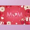 Polyester Happy Mother’s Day Backdrop I Love You Mom Hanging Banner  Photo Booth
