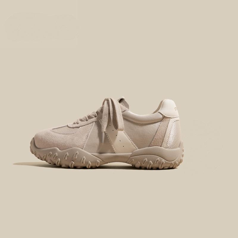 Weiche Leder Flachboden Rutschfest Vielseitige Deutsche Trainingsschuhe Damen 2025 Frühling Neue Mode Vielseitige Weichsohlen Freizeitschuhe Forrest Gump Schuhe