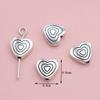 20Pcs Silver Plated Swirl Round Heart Spacer Loose Beads For Jewelry Making Bracelet Accessories Diy Handmade Findings