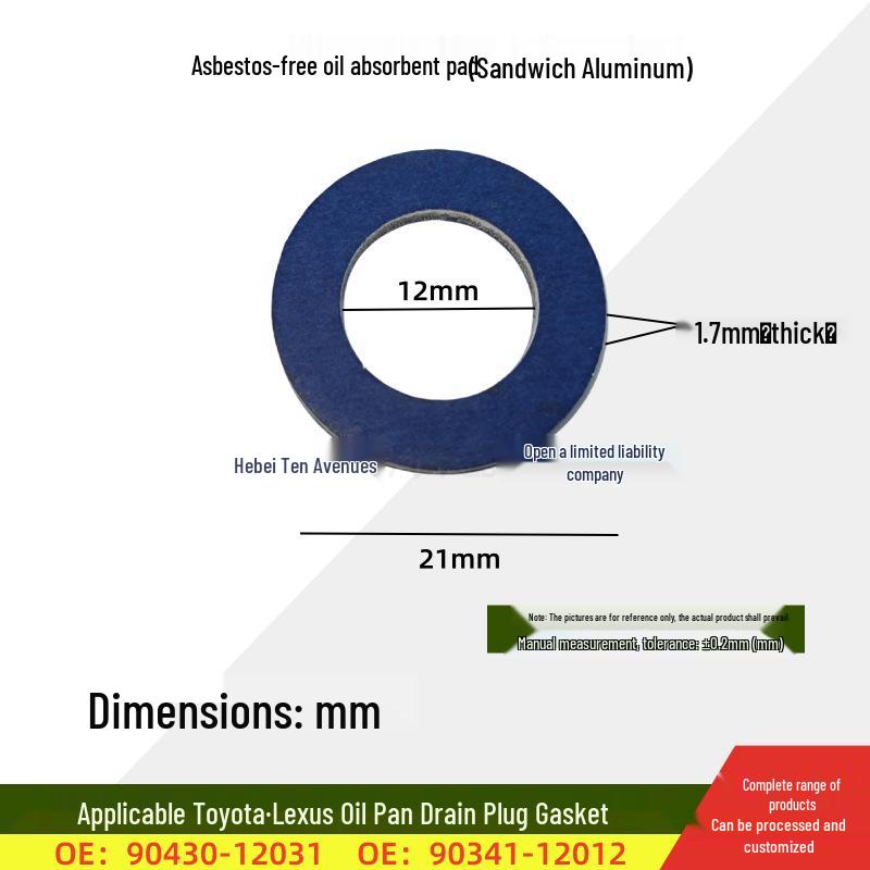 Volkswagen/GM Engine Oil Drain Plug Copper Aluminum Sealing Gasket Combo