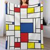 Mondrian Minimalist De Stijl Moderne Kunst II fatfatin Kuscheldecke Elegante Warme Überwurfdecke für Hotel Zuhause