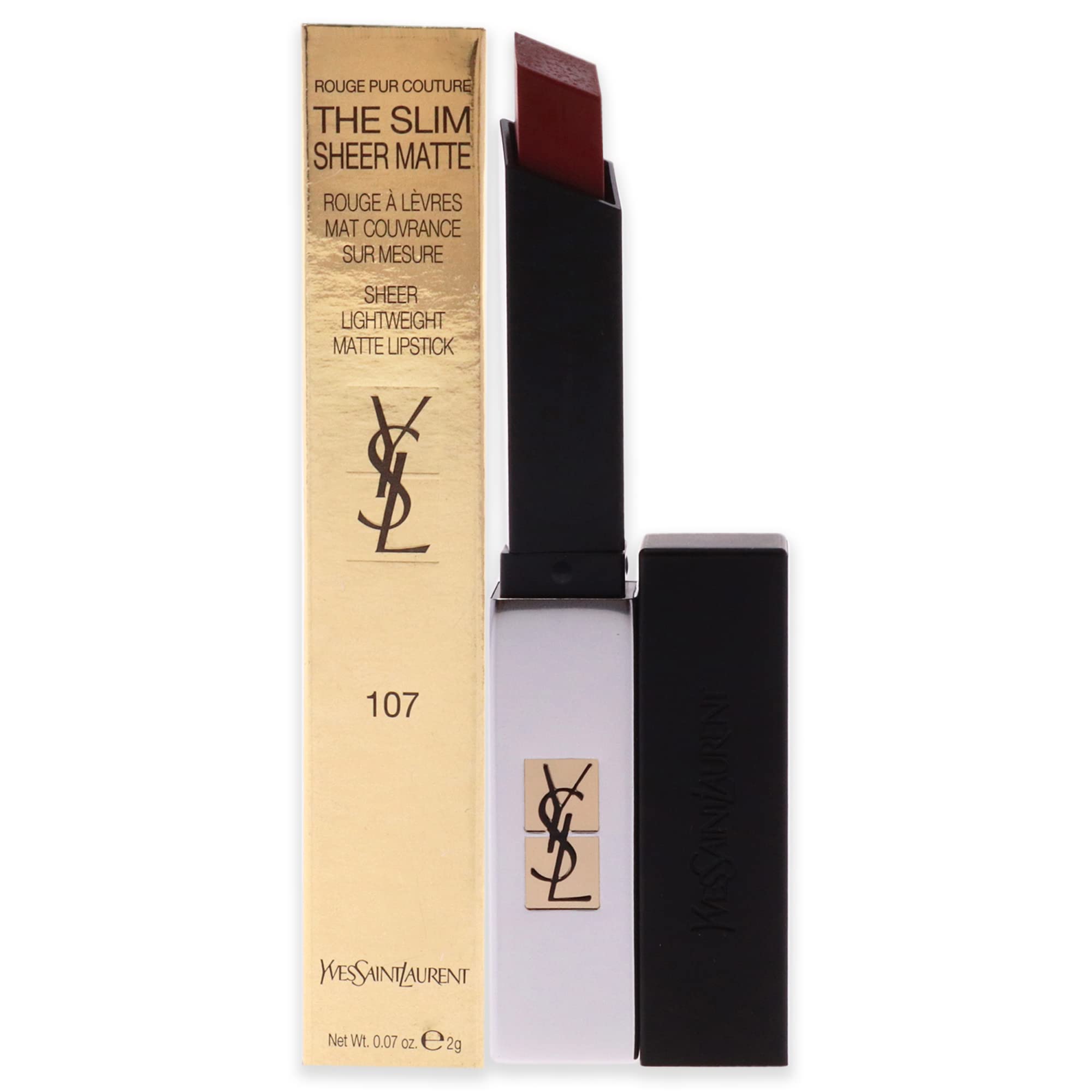 

Yves Saint Laurent Rouge Pur Couture The Slim Sheer Matte Bare Burgundy #107