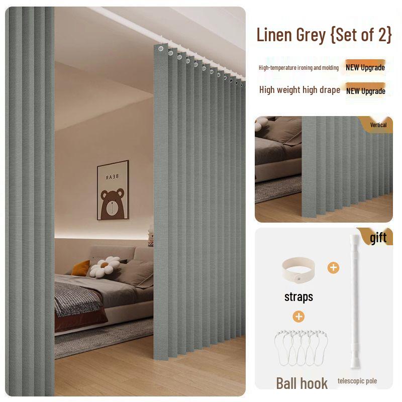 Room Divider No-Drill Folding Door Curtain for Bedroom and Living Room Privacy.