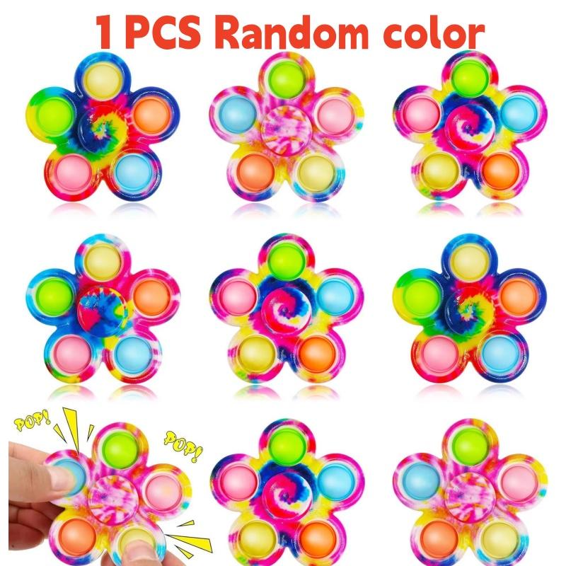 1/2/5Pcs Colorful Bubble Gyro Fidget Spinner Finger Bouncing Toy Pressing Bubble Spinner Adhd Children'S Anxiety Relieves Stress