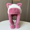 New cat ears plush Lei Feng hat women's cycling windproof warm ear protection hat plush thickened hanging ball small hat