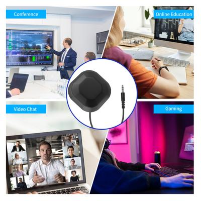 Bärbar 3,5 mm ELLER USB-kontakt Konferensmikrofon rundstrålande kondensator Dator PC Mic-kontakt