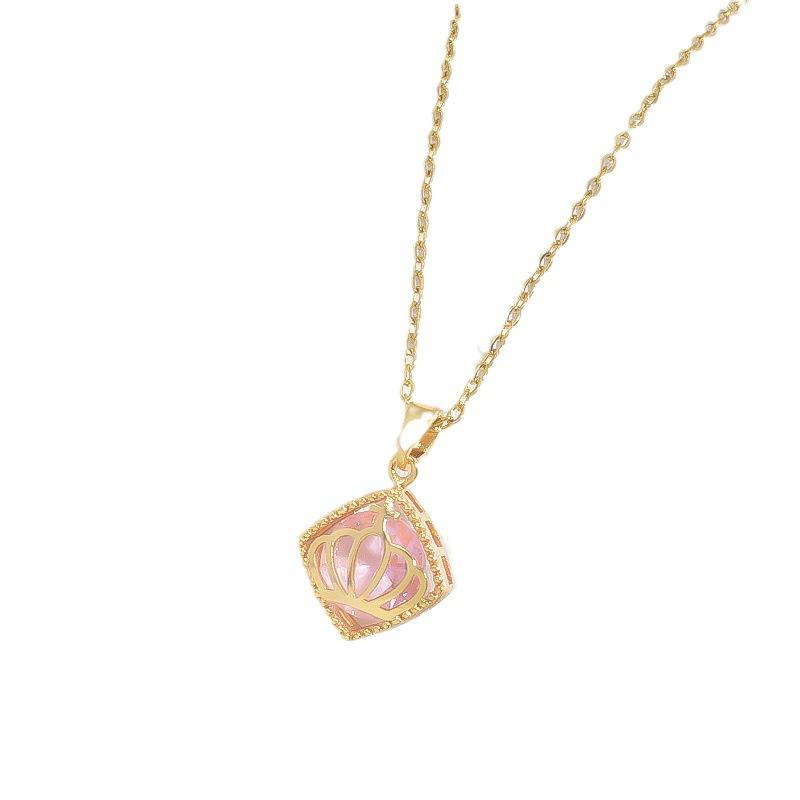 Xiulu Small Crown Necklace Female Simple Trend Personality Versatile Zircon Pendant Star Same Style