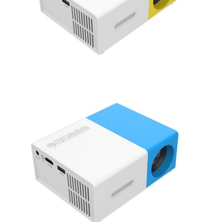 Best-Selling YG300 Yellow-White Mini Portable Projector with Mobile Screen Mirroring for Home Entertainment.