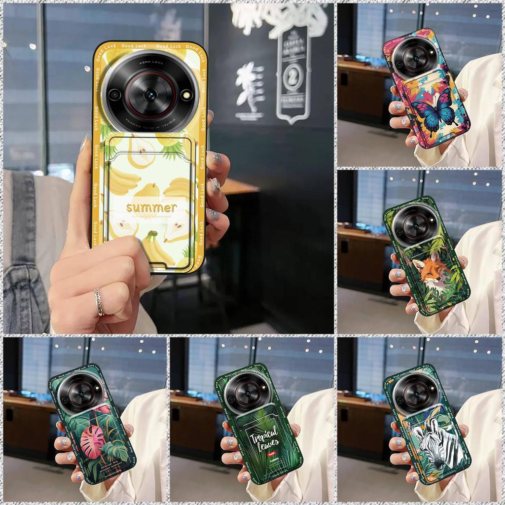 Cover Cute Phone Case For ZTE Blade A75 5G/Nubia Focus 5G/Calf 5G Full wrap Card bag Back Cover Cartoon Anti-knock TPU