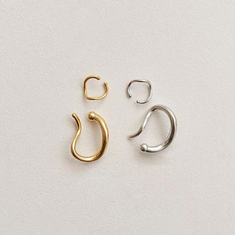 Vintage Gold Color Geometric Twisted Ear Clip Earring For Women Simple Without Piercing Cartilage Ear Cuff Jewelry Gifts