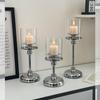 Detachable Metal Glass Candle Holders Transparent Luxury European Style Candlestick Anti-slip Table Ornaments