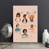 1pc Frameless Girls Power Inspirational Canvas Print Poster, Cartoon Style Art Deco Modern Wall Hanging Decor Canvas Artwork
