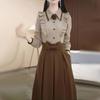 Women's Autumn 2025 Slimming A-Line Fake Two-Piece Dress - Channel Inspired Style