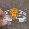 Baltic Amber Gemstone Handmade 925 Sterling Silver Cuff Bangle Adjustable KKG-217