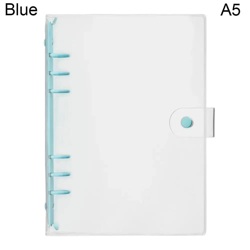 A5 A6 Transparent PVC Loose-Leaf Notebook Cover Folder Macaron 6 Ring Binder Diary Journal Planner School Stationery