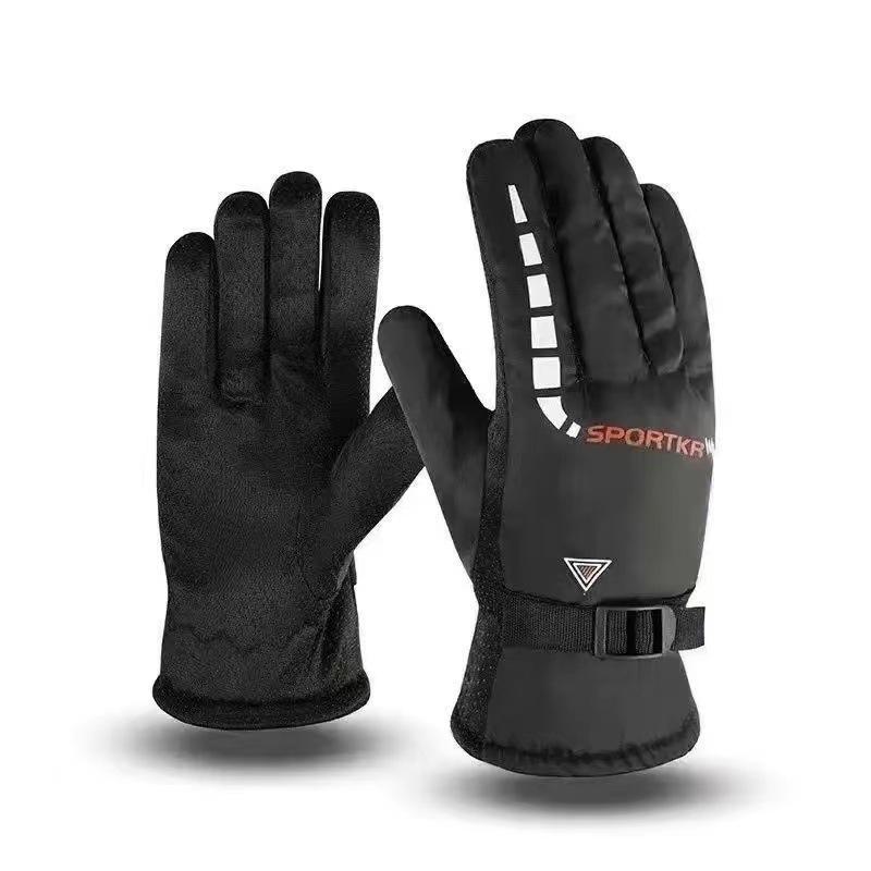 Camouflage Winter-Fahrradhandschuhe für Herren - Verdickt, Warm, Wasserdicht, Mit Samt