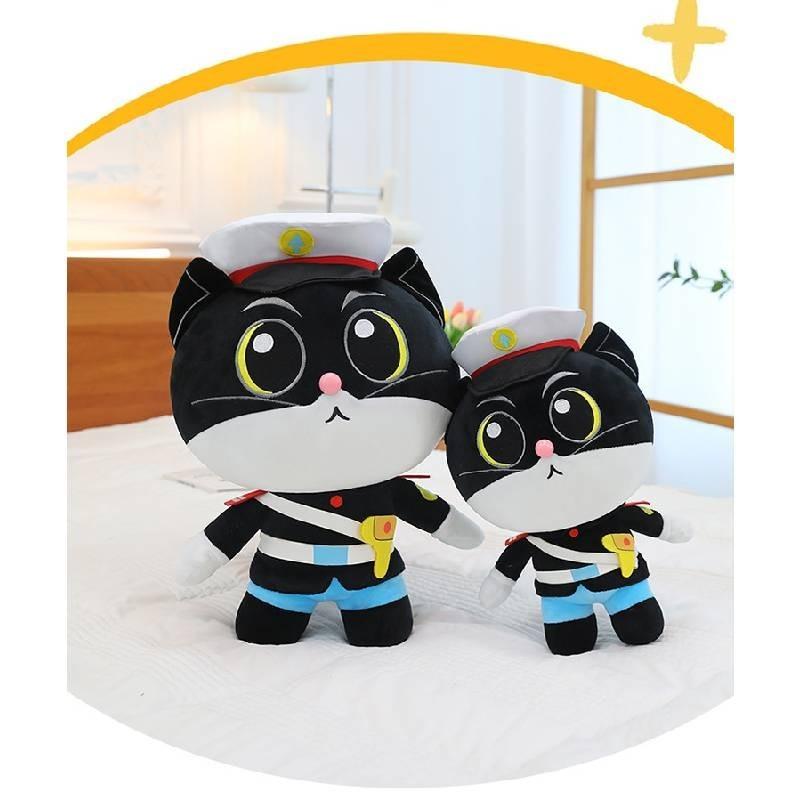 Adorable Black Cat Plush Toy Soft Cuddly Pillow Gift For Girls And Kids