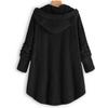 Dame Button Coat Julebroderi Pullover Løs genser Bluse Plus Size