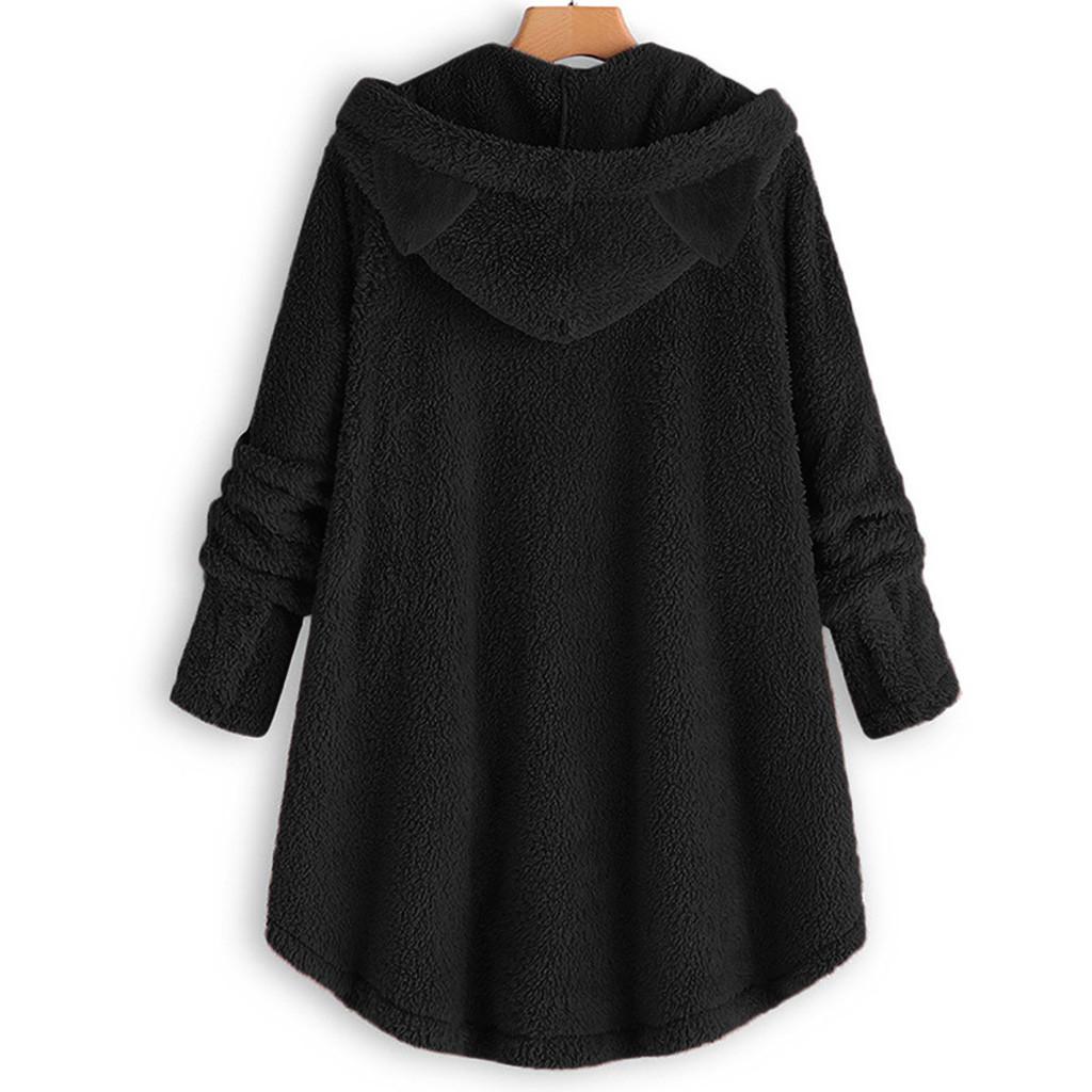 Dame Button Coat Julebroderi Pullover Løs genser Bluse Plus Size