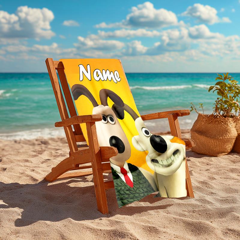 Personalized Customized Proof Beach Towel with Wallace and Gromit Pattern - Soft, Absorbent,quick-drying,perfect Swimming,camping&bathing