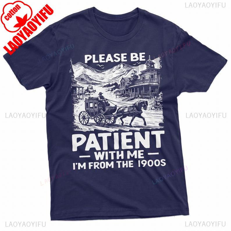Papà Uomo Divertente Sono Del 1900 Carrozza Maglietta Divertente Papà Nonno Natale Compleanno Regalo T-shirt Cotone di Alta Qualità