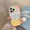 Rainbow Color Gradual Change Halo Dyeing Phone Case For Iphone 13 11 12 14 Pro Max Shockproof Lucky Cover Funda