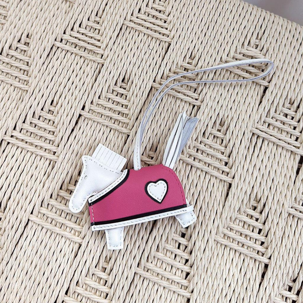 Love Heart Leather Pony Charm Keyring & Ornament Cape
