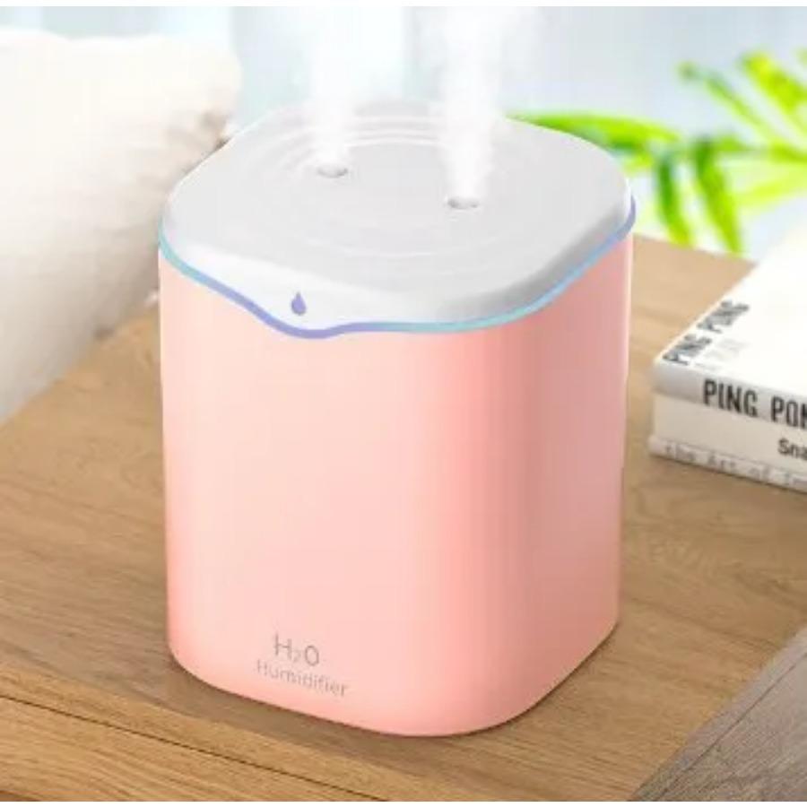 

Новый USB-увлажнитель с двойным распылением, домашний USB-настольный небольшой увлажнитель воздуха емкостью 2 л, портативный увлажнитель чистого воздуха розовый