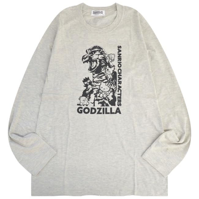 Yoshida Yu Godzilla Sanrio Characters Print Long Sleeve T-Shirt Spring Autumn