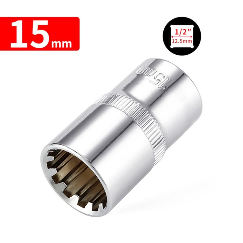 Kurzer Innensechskantkopf, 8–32 mm, verchromt, Chrom-Vanadium-Stahl