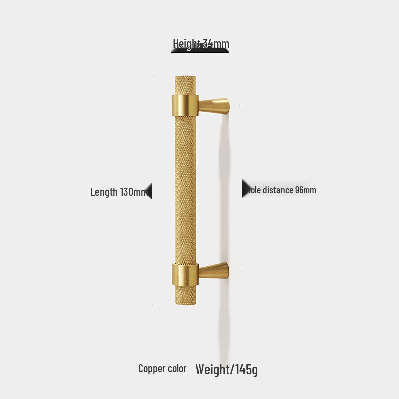 American Style Brass Wardrobe & Cabinet Door Handle - Retro French Copper Design