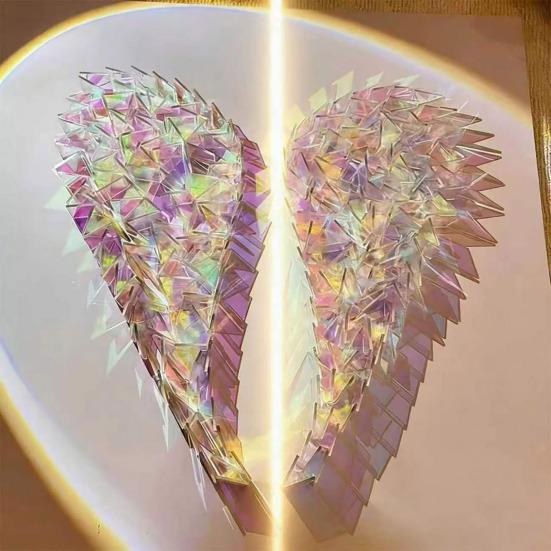 Yousheng Mini Iridescent Acrylic Squares, Translucent Rainbow Acrylic Pieces, 2cm 3cm Holographic Acrylic Tiles for DIY Crafts, Mosaic Art, Light And