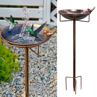 Vogelbad aus Metall für den Außenbereich, Retro-Vogelbad, leicht zu reinigende Schüssel mit Pfahl, rostfreies Vogelbad für Garten, Terrasse, Hofdekoration