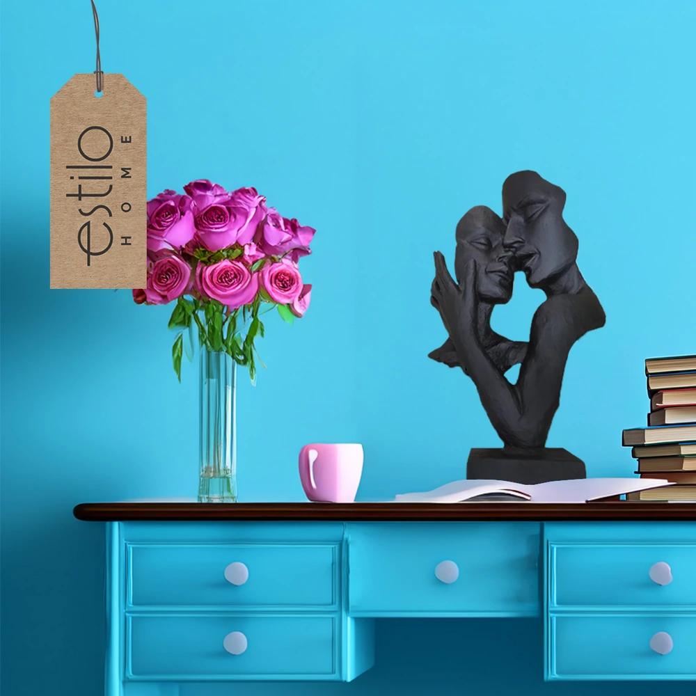Modern Decorative Figurine - Decorative Sculpture Faces Lovers - FaceS Black
