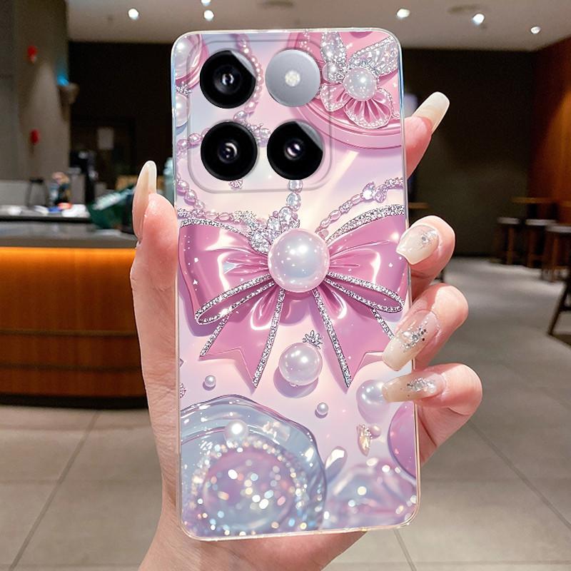 For Xiaomi 14T / Xiaomi 14T Pro Case Clear Luxury Fashion Butterfly Flower Soft TPU Silicone Casing Cover Transparent Phone Case