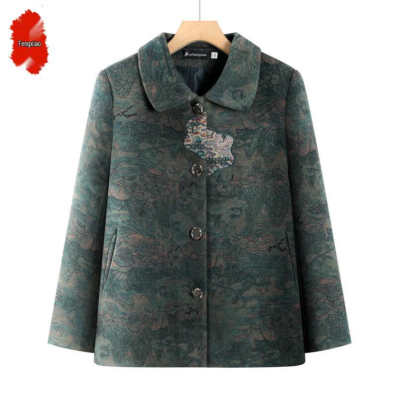 Elderly Women's Loose Long-Sleeve Blouse