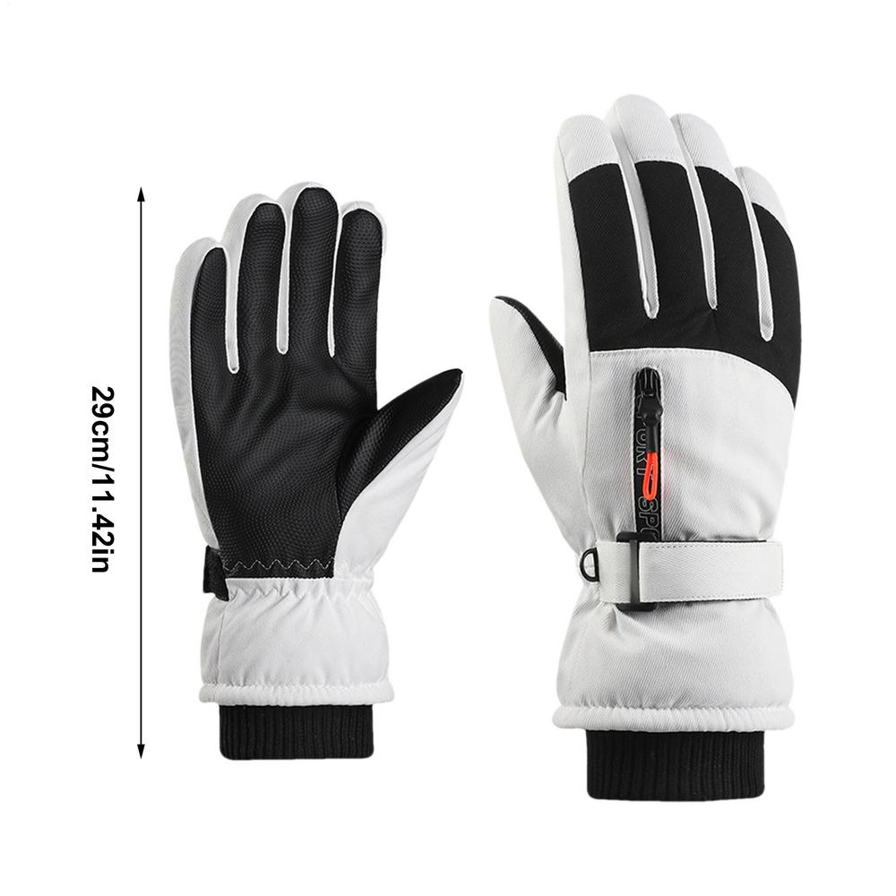 

Winter Ski Gloves Fleece-lined Thickened Outdoor Riding Waterproof Windproof Non-slip Touchscreen Warm Gloves for Men and Women белый