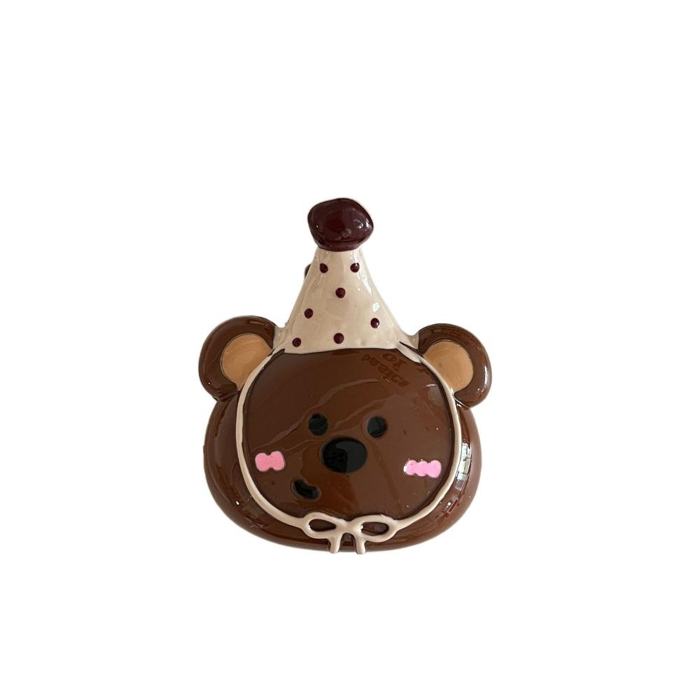 Hairpin Cartoon Hair Claw Acrylic Plastic Grab Clip Cute Bear Hair Clip  Vacation