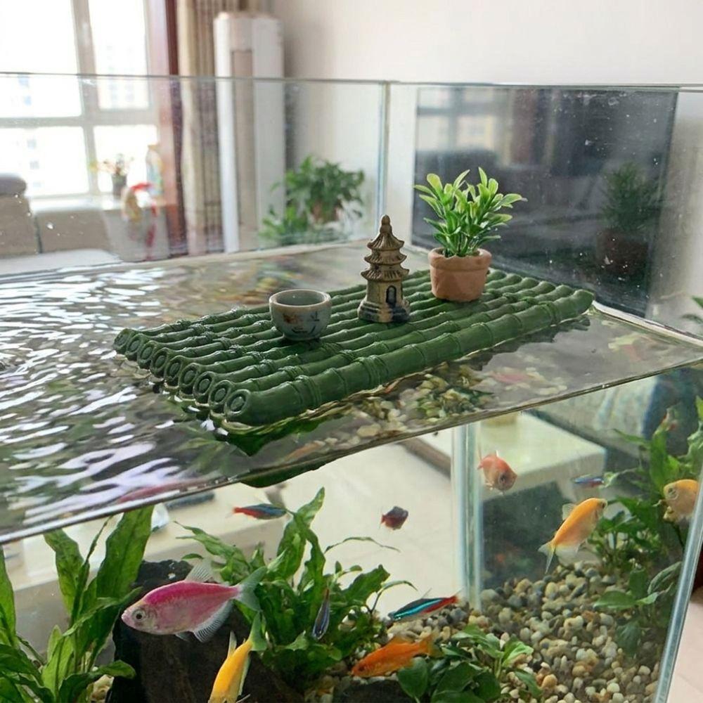 Artificial Bamboo Floating Bamboo Raft Ornament No Fading Bamboo Raft Figurine  Home Decoration