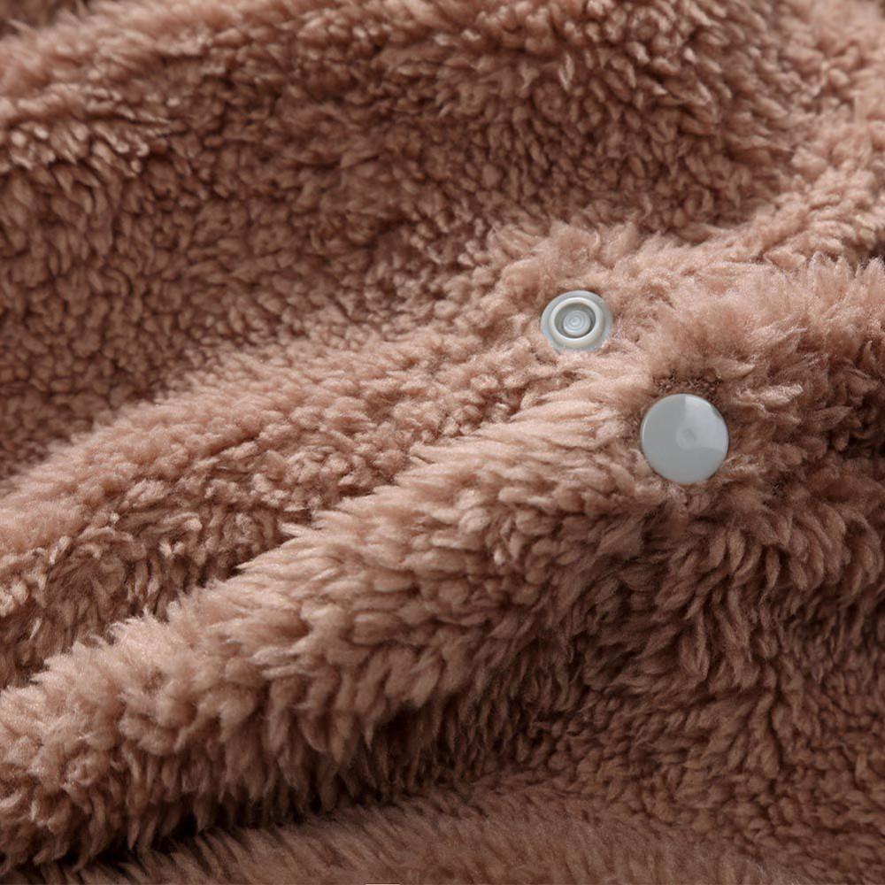 Cozy Coral Velvet Hooded Baby Romper - Warm, Cute, Long-Sleeve Jumpsuit for Autumn/Winter