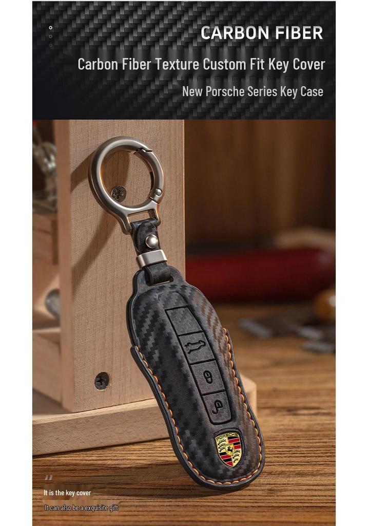 Porsche Carbon Fiber Key Cover for Taycan, Cayenne, Macan, Panamera, 718, 911