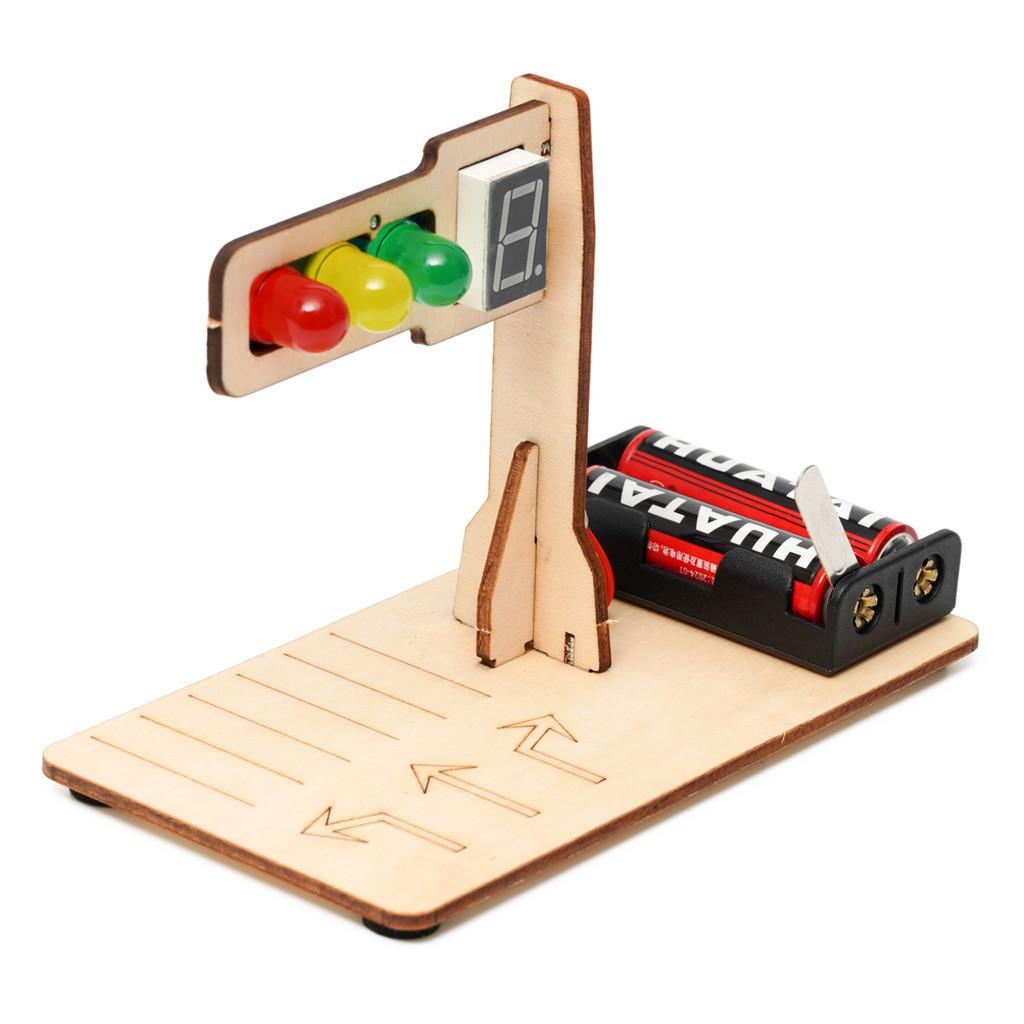 DIY-Verkehrsampelmodell aus Holz – Wissenschaftsexperimentierset für Schüler