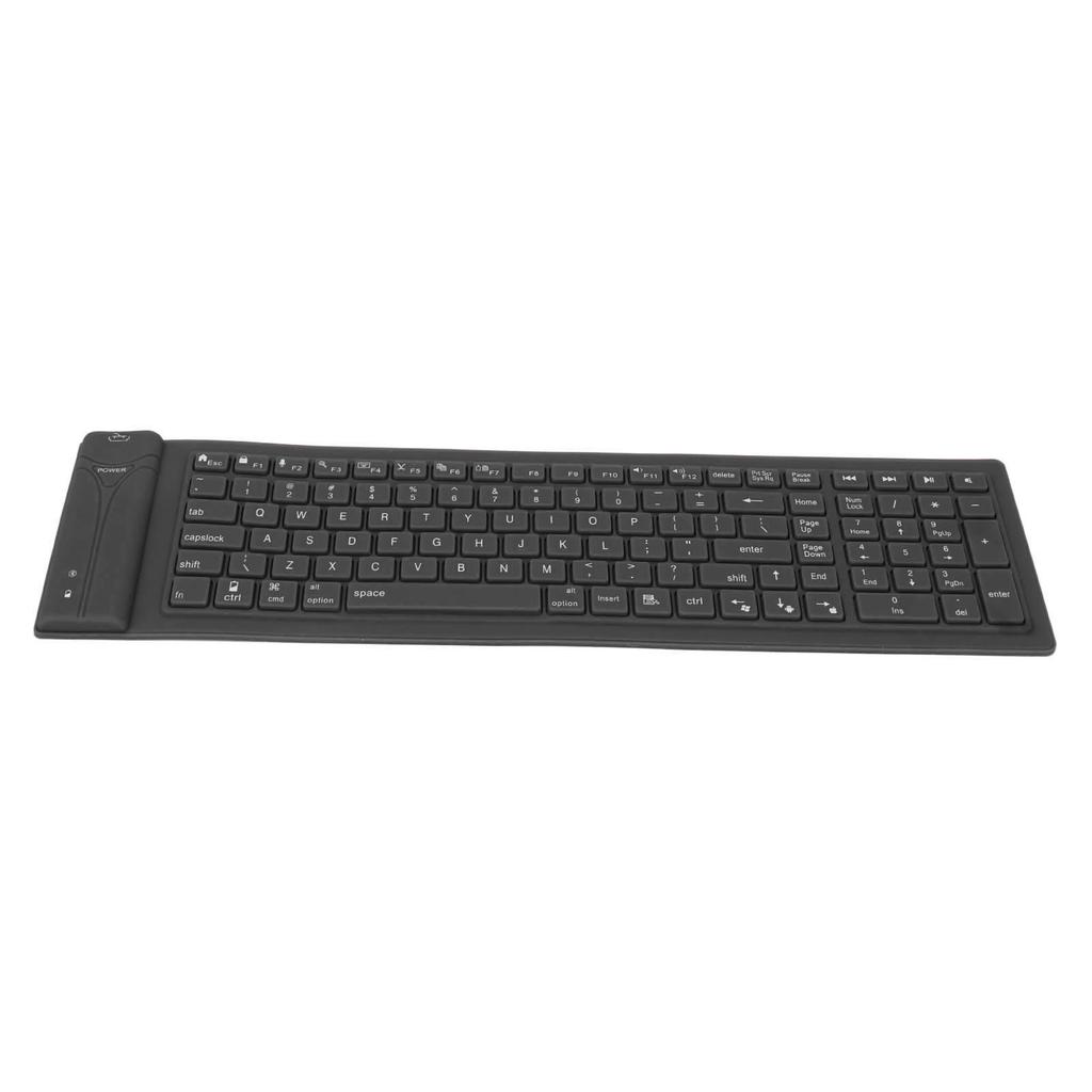Foldable Silicone Keyboard 108 Keys Waterproof Full Sealing Design Mute Typing Foldable Keyboard